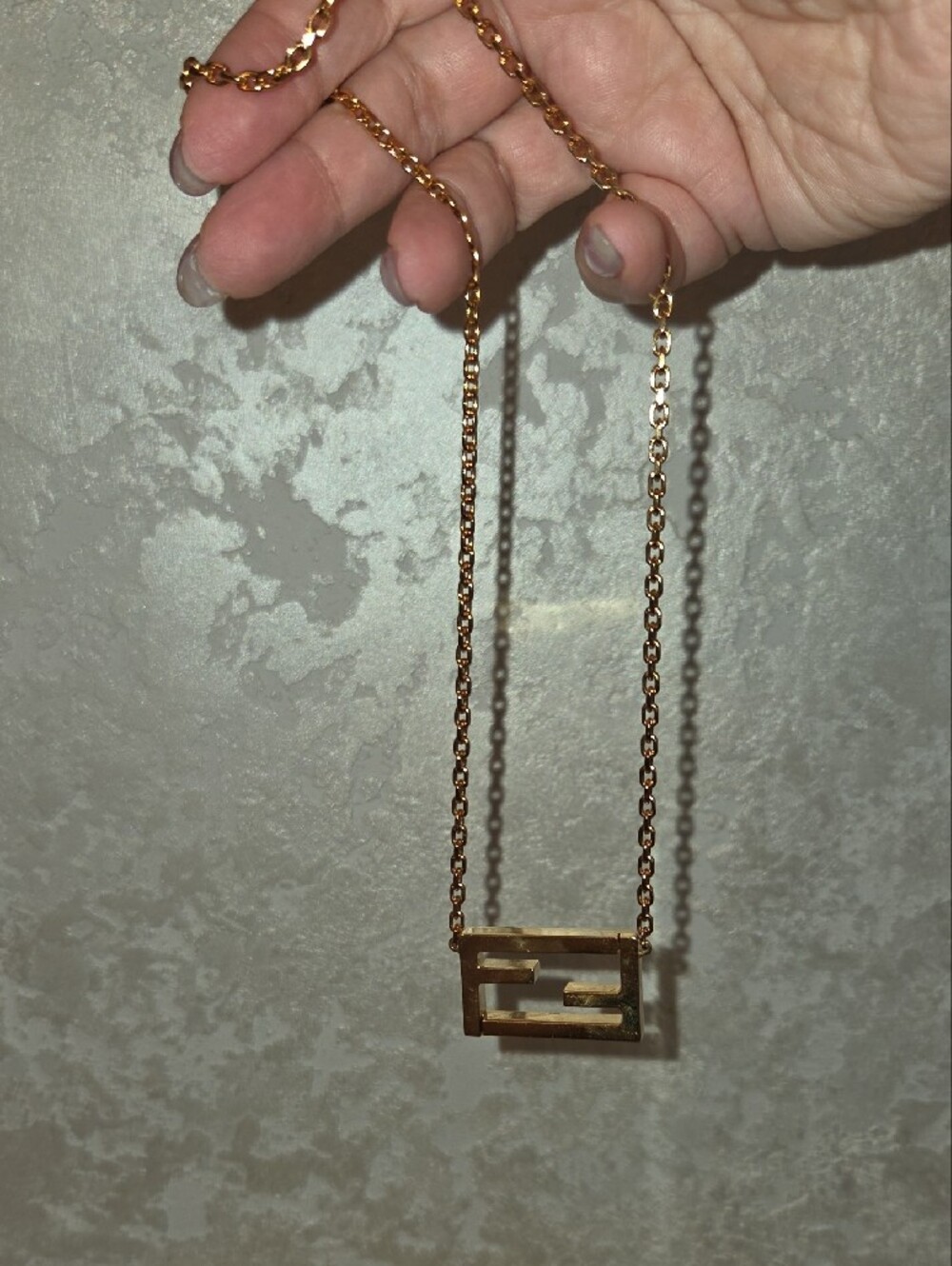 Fendi Gold Tone Double-F Logo Pendant Necklace In The Box - Picture 7 of 12